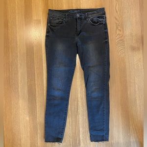 STS Blue - Black “Emma Crop” Jeans w/ ankle fray